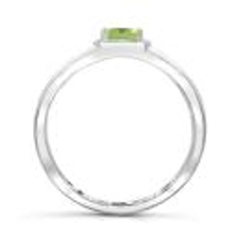 Sterling Silver Peridot Men'S Ring