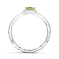 Sterling Silver Peridot Men'S Ring