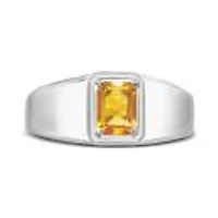 Sterling Silver Citrine Men'S Ring
