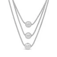 Sterling Silver 15" Triple Ball Necklace
