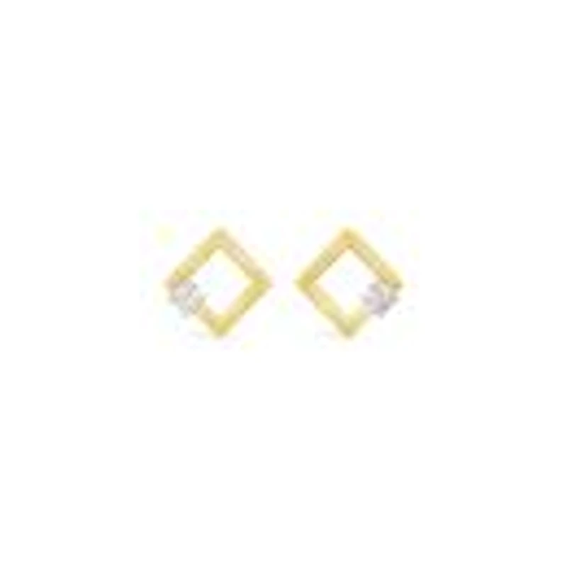 Glacier Fire Princess Cut Canadian Diamond Earrings In 10K Yellow Gold