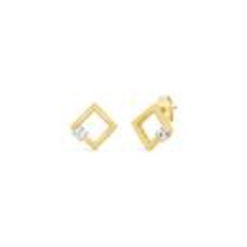 Glacier Fire Princess Cut Canadian Diamond Earrings In 10K Yellow Gold