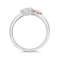 Charming Friends Diamond Paw Heart Ring Sterling Silver & 10K Rose Gold
