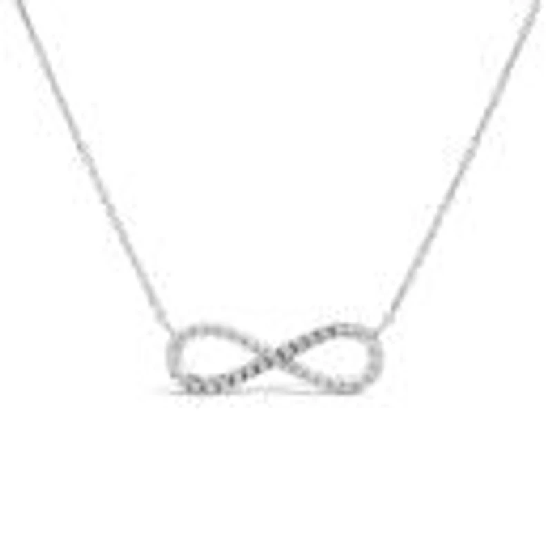 Diamond Infinity Necklace In Sterling Silver