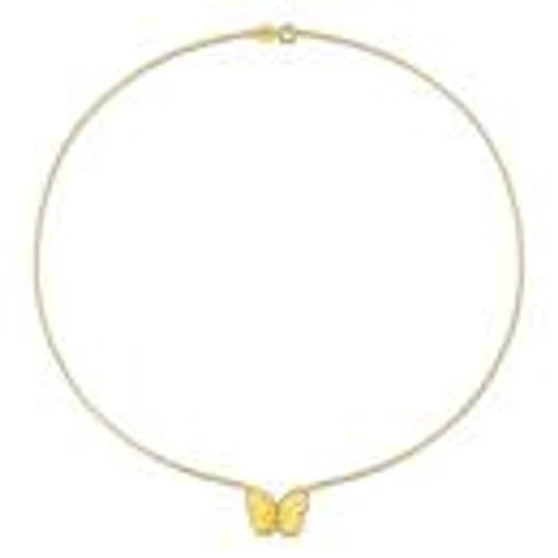 Julianna B Yellow Plated Sterling Silver Peridot Butterfly 17" Pendant