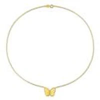Julianna B Yellow Plated Sterling Silver Peridot Butterfly 17" Pendant
