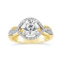 Charmed Lab Grown 1.74Ctw Diamond Bridal Ring In 14K Yellow And White Gold