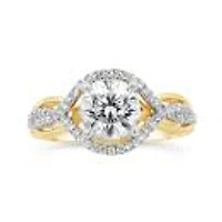 Charmed Lab Grown 1.74Ctw Diamond Bridal Ring In 14K Yellow And White Gold