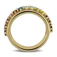 Julianna B Yellow Plated Sterling Silver Multi-Gemstone Semi-Eternity Ring
