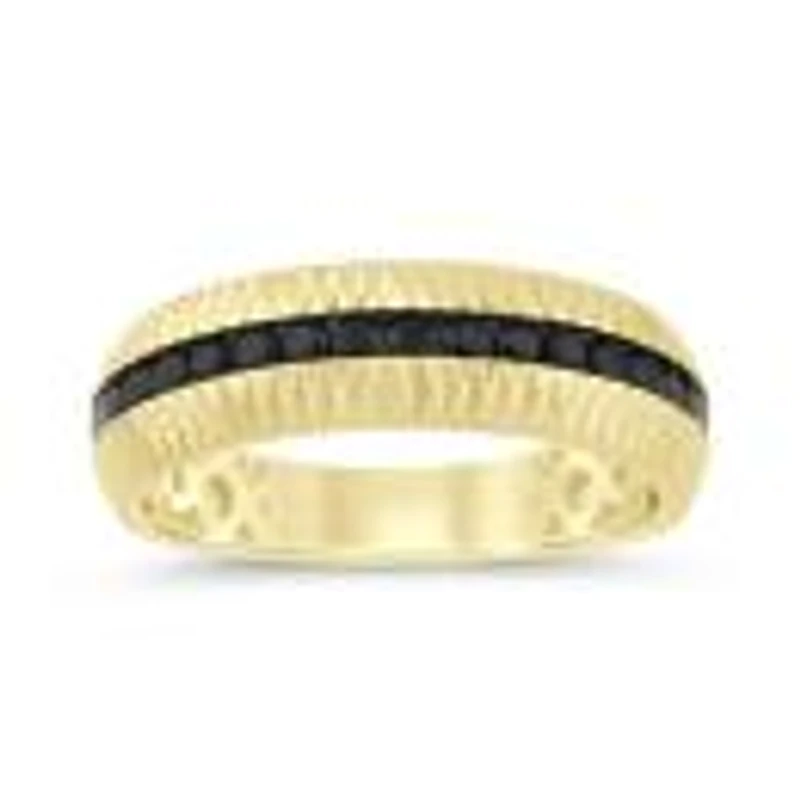 10K Yellow Gold 0.50Ctw Men'S Black Diamond Ring