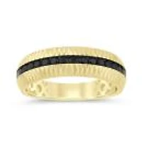 10K Yellow Gold 0.50Ctw Men'S Black Diamond Ring