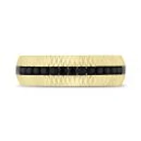 10K Yellow Gold 0.50Ctw Men'S Black Diamond Ring