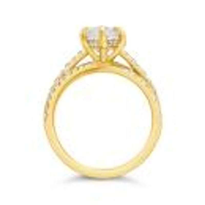 Jenny Packham Lab Grown 4.73Ctw Marquise Diamond Bridal Ring In 18K Yellow Gold