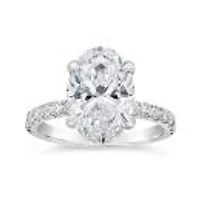 New Brilliance Lab Grown 4.50Ctw Oval Diamond Bridal Ring In 14K White Gold