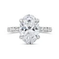 New Brilliance Lab Grown 4.50Ctw Oval Diamond Bridal Ring In 14K White Gold