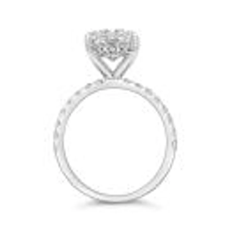 New Brilliance Lab Grown 4.50Ctw Oval Diamond Bridal Ring In 14K White Gold