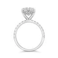 New Brilliance Lab Grown 4.50Ctw Oval Diamond Bridal Ring In 14K White Gold