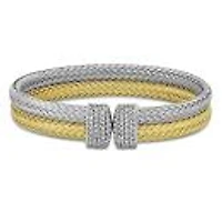 Julianna B Yellow Plated Sterling Silver Cubic Zirconia Double Row Bracelet