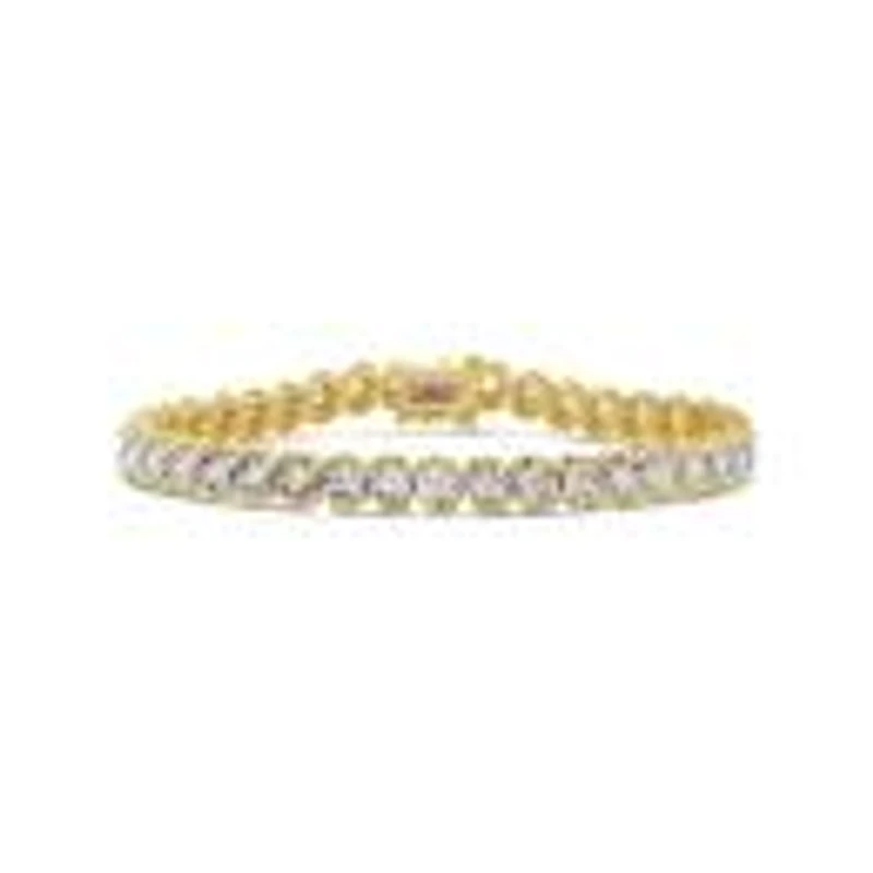 Lab Grown 2.00Ctw Diamond Tennis Bracelet In 18K Yellow Gold Vermeil