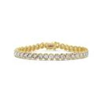 Lab Grown 2.00Ctw Diamond Tennis Bracelet In 18K Yellow Gold Vermeil