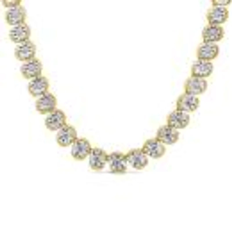Lab Grown 3.00Ctw Diamond Necklace In 18K Yellow Gold Vermeil