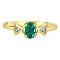 10K Yellow Gold Emerald & Diamond Ring