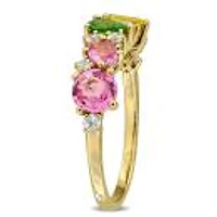 Julianna B 14K Yellow Gold Multi-Gemstone Semi Eternity Band