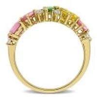 Julianna B 14K Yellow Gold Multi-Gemstone Semi Eternity Band