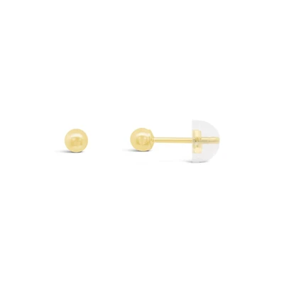 10K Yellow Gold 3mm Ball Earrings