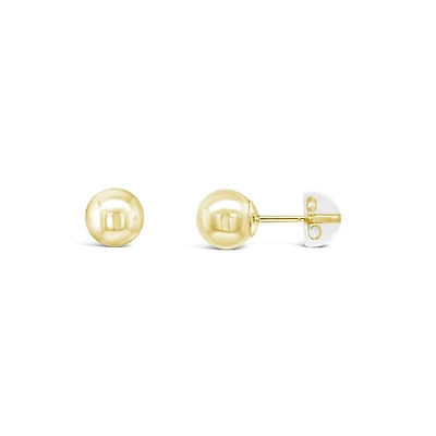 10K Yellow Gold 6mm Ball Earrings