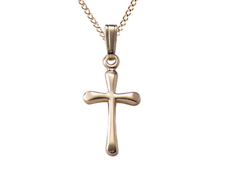 Children's 10K Yellow Gold 13" Domed Cross