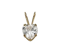 10K Yellow Gold 13" 5mm White Cubic Zirconia Heart