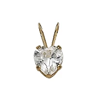10K Yellow Gold 13" 5mm White Cubic Zirconia Heart