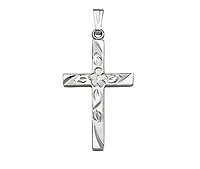Sterling Silver 18" Engraved Cross