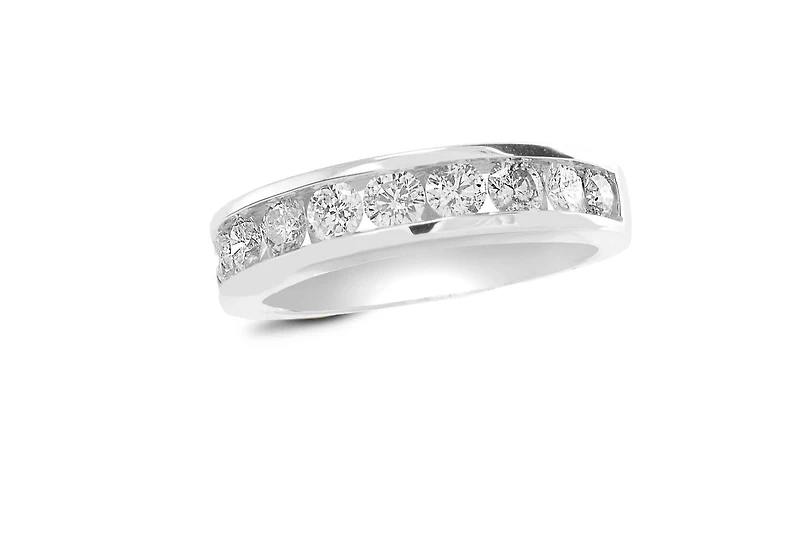 Infinity White Gold Channel Set 0.75CTW Diamond Anniversary Ring
