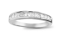 Infinity White Gold Channel Set 0.50CTW Diamond Anniversary Ring