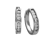 White Gold 0.25CTW Diamond Huggies