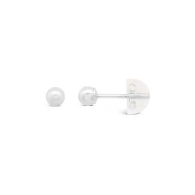 10K White Gold 3mm Ball Earrings