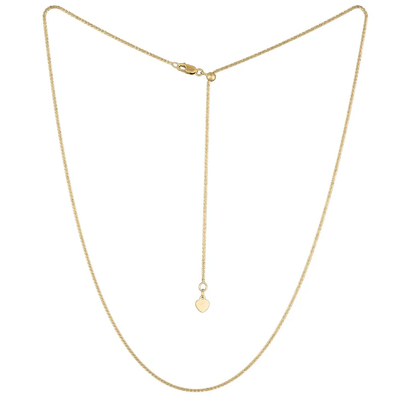 10K Yellow Gold Adjustable to 22" 1.4mm Sparkle Chain