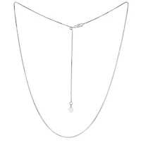 10K White Gold Adjustable to 22" 0.80mm Box Chain