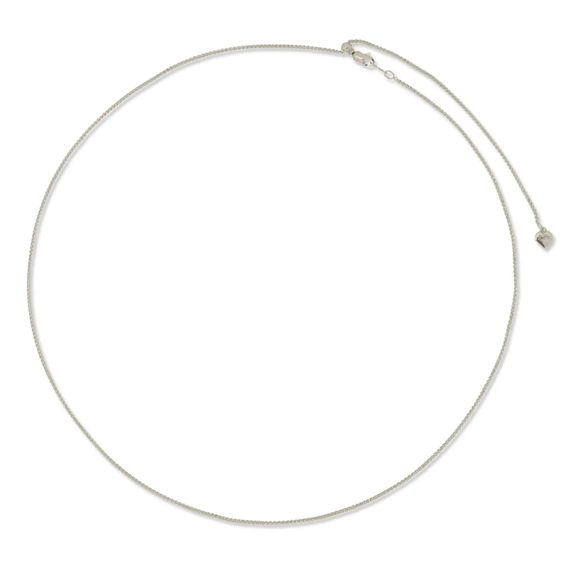 10K White Gold Adjustable to 22" 0.80mm Wheat Chain
