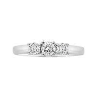 14K White Gold Three-Stone Ring
