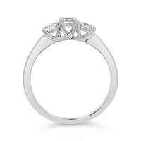 14K White Gold Three-Stone Ring