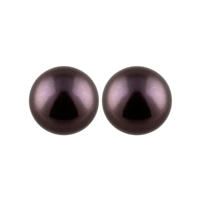 Freshwater 7-7.5mm Peacock Pearl Studs