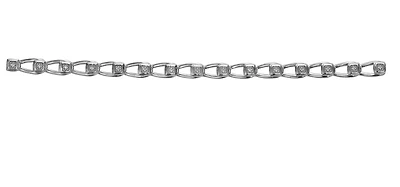 Dreamlink Sterling Silver 0.06CTW Diamond Bracelet