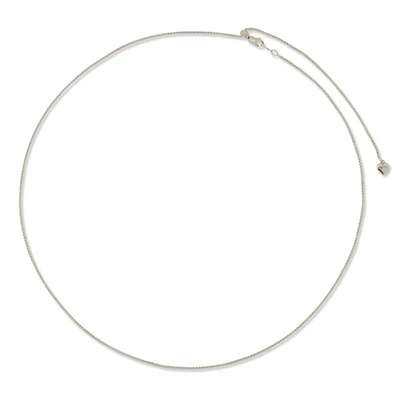 10K White Gold Adjustable to 22" 0.90mm Wheat Chain