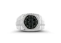 Sterling Silver Black Sapphire Men's Ring