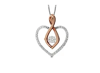 Dancing Diamond 0.25Ctw Heart Pendant