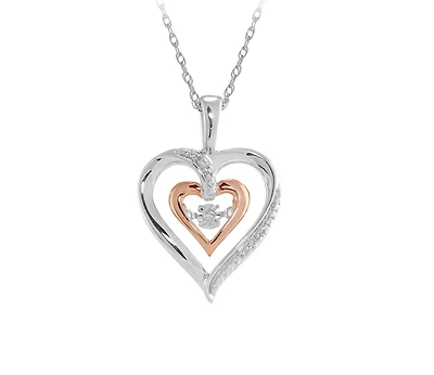 Dancing Diamond Mom Heart Pendant