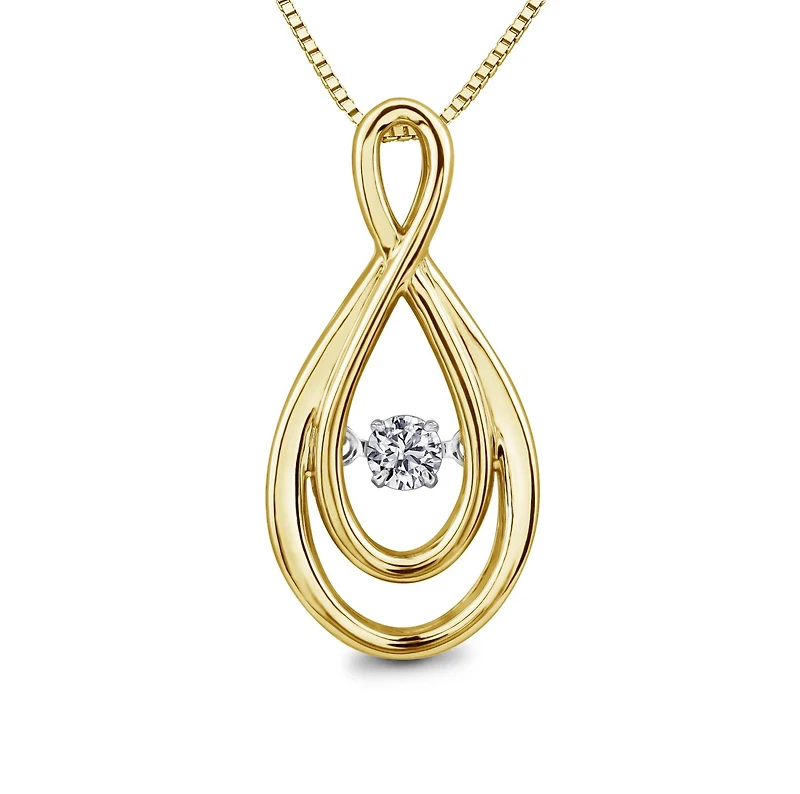 Dancing Diamond Yellow Gold Pendant